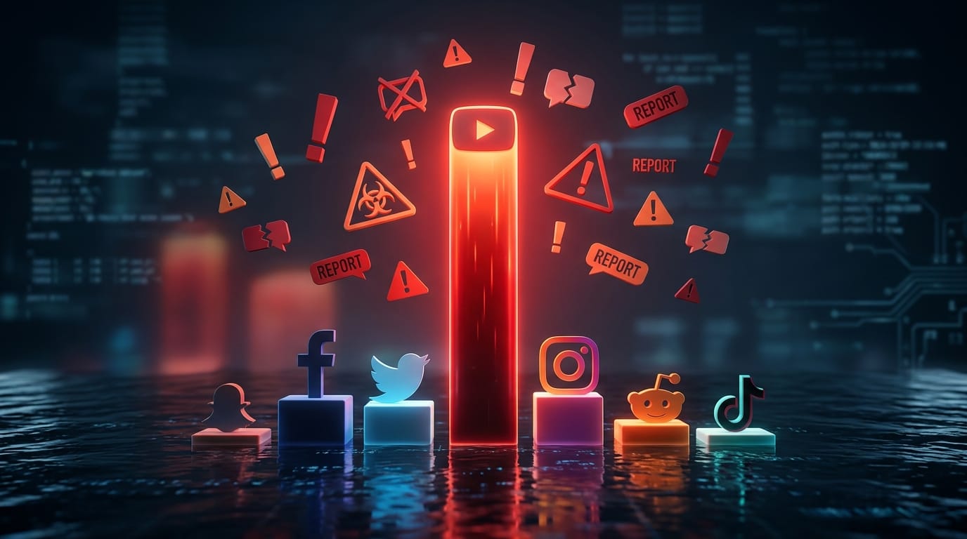 Hate speech rate by platform - YouTube leads